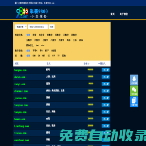 米表9800.com廈門衛擎網絡科技專注優質拼音、數字、短雜域名交易
